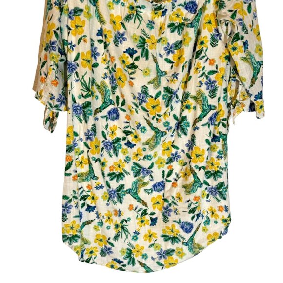 Old Navy Women's Floral Off-Shoulder Blouse Size L 100% Cotton Made In India - Picture 6 of 12